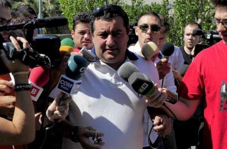 Agen Matthijs De Ligt, Mino Raiola. (JOSEP LAGO / AFP)