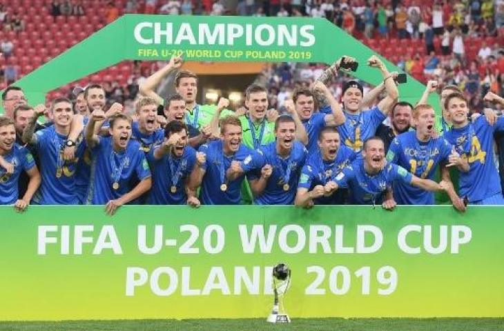 Ukraina sukses keluar sebagai juara Piala Dunia U-20 2019 usai mengalahkan Korea Selatan dengan skor 3-1. (JANEK SKARZYNSKI / AFP)