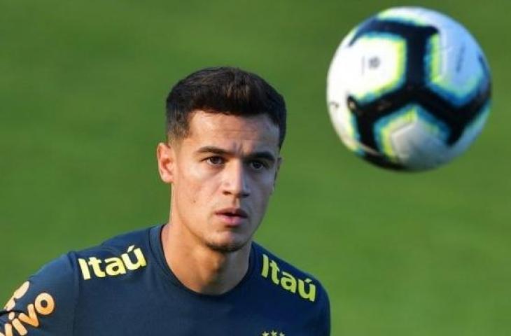 Gelandang serang Barcelona, Philippe Coutinho saat berlatih bersama Timnas Brasil jelang turnamen Copa America 2019. [CARL DE SOUZA / AFP]