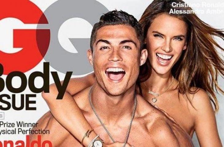 Ronaldo bersama Alessandra di majalah GQ 2016. (Dok. hollywoodlife.com)