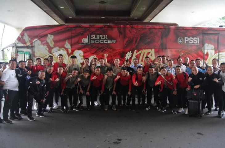 Suasana pelepasan skuat Timnas Indonesia U-23 ke ajang SEA Games 2019 di Filipina. (Dok. PSSI)