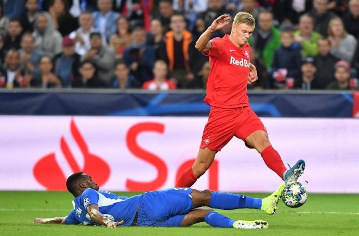 Penyerang muda FC Salzburg, Erling Haaland. [JOE KLAMAR / AFP]