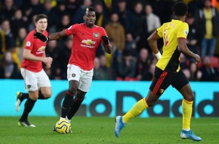 Debut Paul Pogba bersama Manchester United berakhir pahit karena kalah 0-2 dari Watford. (DANIEL LEAL-OLIVAS / AFP)