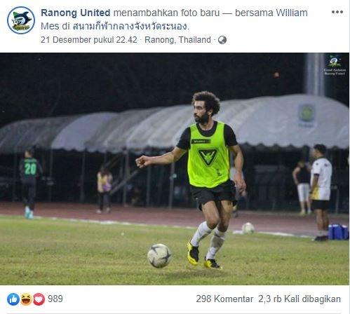 Waleed Adel, pemain baru Ranong FC yang mirip Mohamed Salah. (FB/Ranong United).