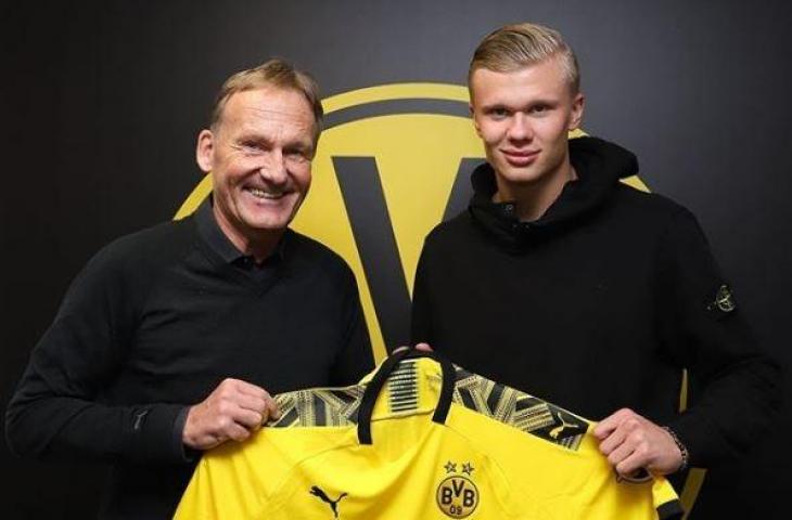 Erling Braut Haaland (kanan) resmi gabung dengan Borussia Dortmund. [Laman resmi Borussia Dortmund]