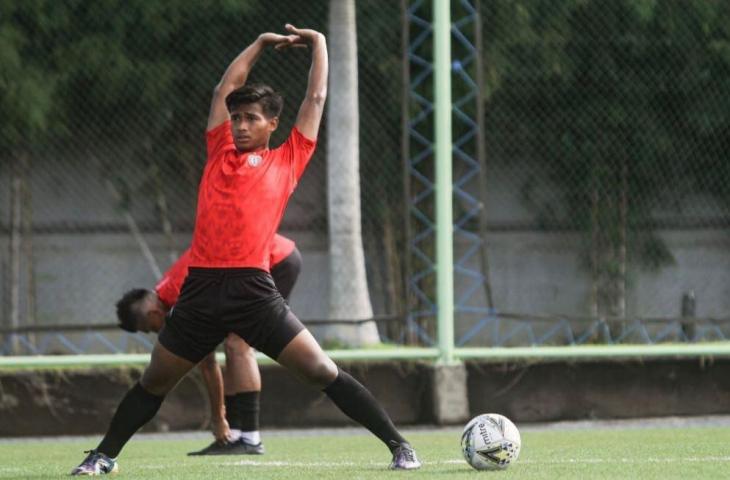 Irfan Jauhari saat mengikuti sesi latihan bersama tim senior Bali United. (Dok. Bali United)