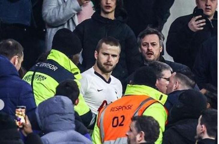 Eric Dier saat terlibat keributan dengan fans Tottenham Hotspur. (Instagram/433)