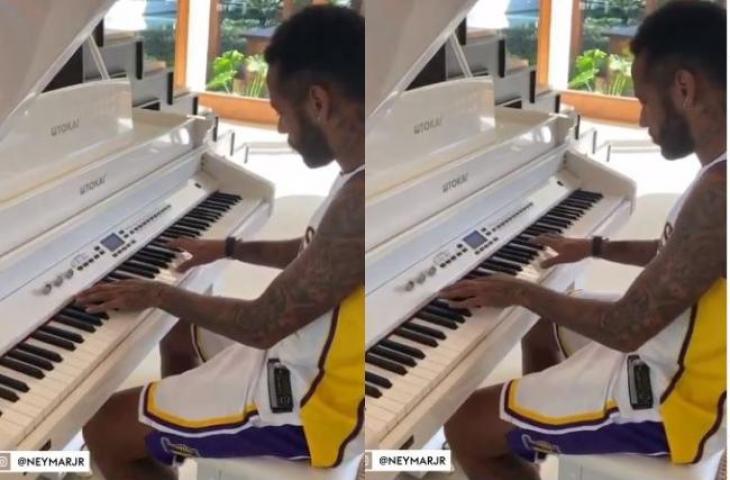 Neymar bermain piano. (Instagram/@skysports).