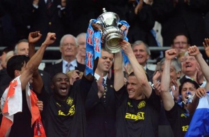 Wigan Athletic saat menjadi juara Piala FA 2012/2013. (ANDREW YATES / AFP)