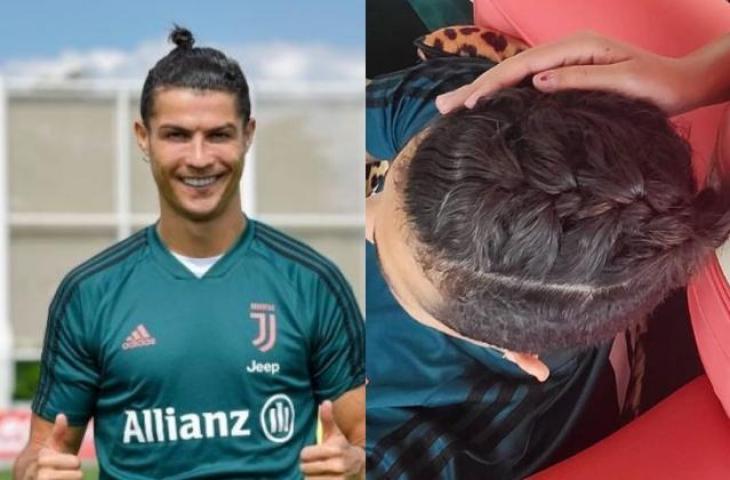 Cristiano Ronaldo memiliki gaya rambut baru. (Twitter/@juventusfc & Instagram/@georginagio).