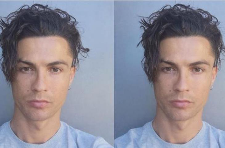 Cristiano Ronaldo memamerkan foto dengan rambut acak-acakan. (Instagram/@cristiano).