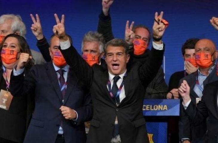 Joan Laporta terpilih jadi presiden baru Barcelona. (LLUIS GENE / AFP)