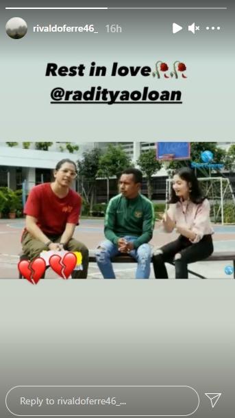 Todd Ferre ucapkan belasungkawa atas meninggalnya Raditya Oloan. (Instagram/rivaldoferre46_)