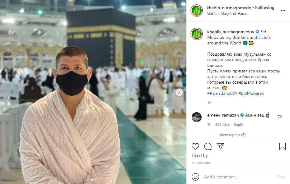 Khabib Nurmagomedov ucapkan Idul Fitri. (Instagram/khabib_nurmagomedov)