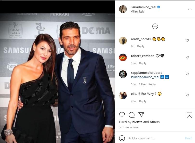 Potret Gianluigi Buffon dengan kekasihnya, Ilaria D'Amico. (Instagram/ilariadamico_real)