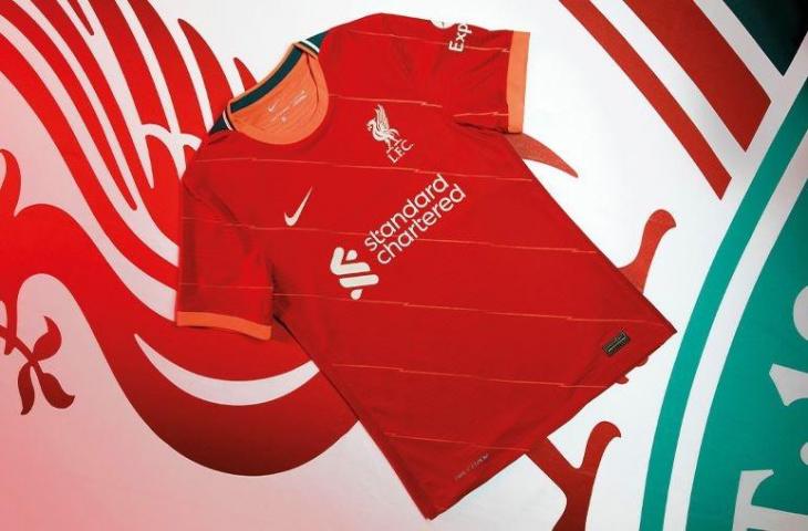 Jersey kandang Liverpool untuk musim 2021/2022. [Dok. Liverpool]