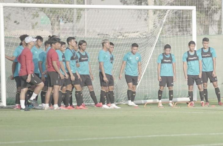 Para pemain Timnas Indonesia saat mengikuti pemusatan latihan di Dubai, Uni Emirat Arab. (Dok. PSSI)