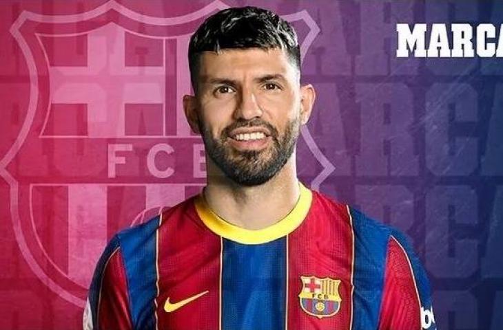 Pemain anyar Barcelona Sergio Aguero. [MARCA]