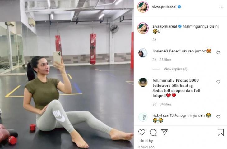 Siva Aprilia pamer potret selfie usai latihan tinju. (Instagram/sivaapriliareal)