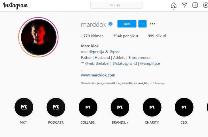 Followers Marc Klok turun drastis usai hengkang dari Persija. (Instagram/@marcklok)