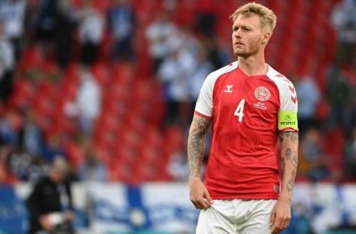 Kapten Timnas Denmark di Euro 2020, Simon Kjaer. (Jonathan Nackstand/AFP)