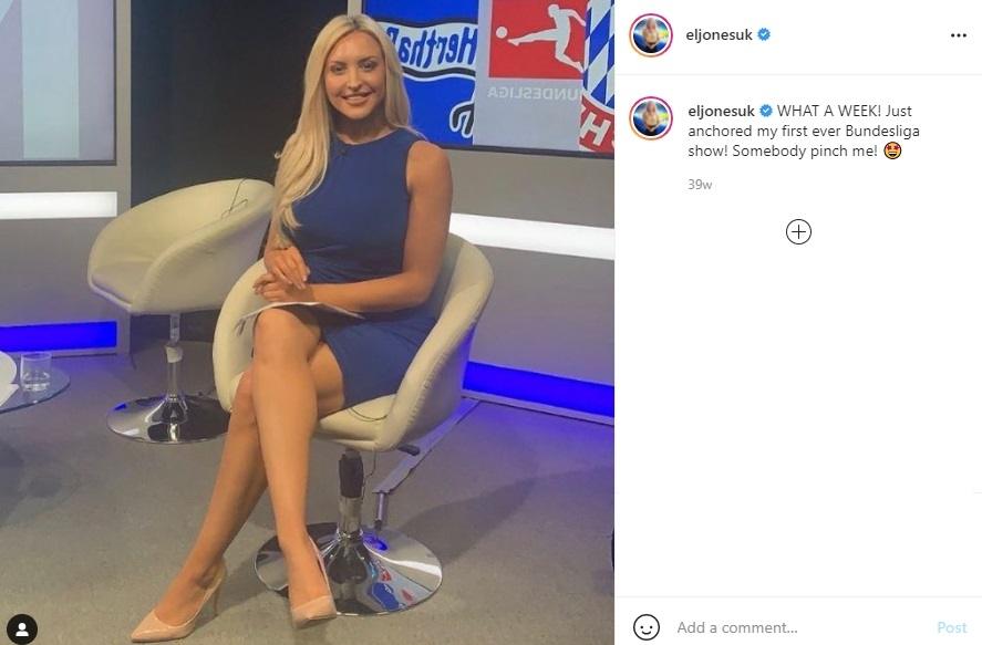 Potret Emma Jones, sosok presenter Euro 2020 yang mencuri perhatian. (Instagram/eljonesuk)