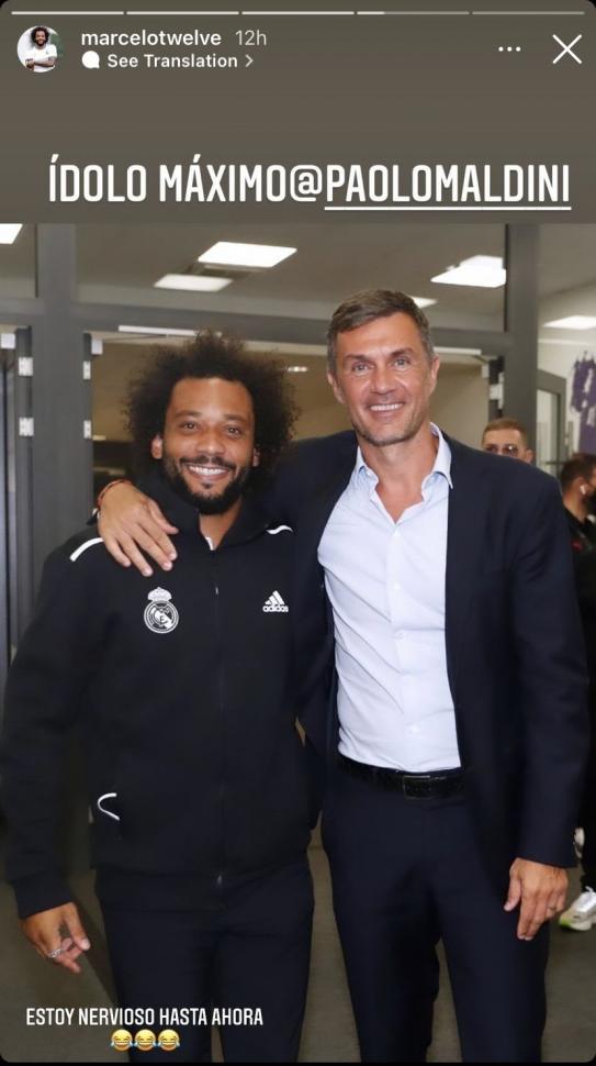 Marcelo foto bareng Paolo Maldini. (Instagram/marcelotwelve)