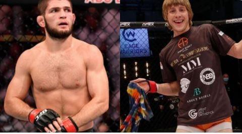 Kolase foto Paddy Pimblett dan Khabib Nurmagomedov. (Twitter)