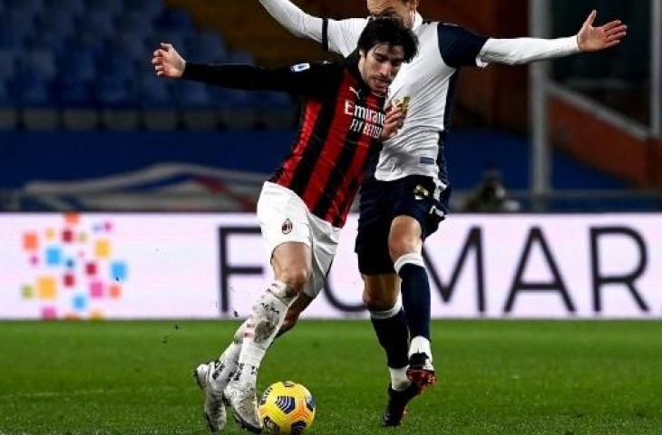 Gelandang AC Milan, Sandro Tonali. (ANDREAS SOLARO / AFP)