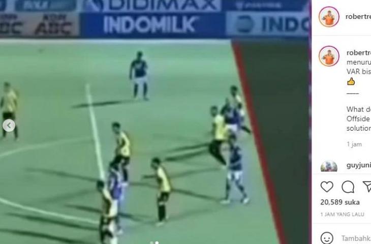 Unggahan Pelatih Persib, Robert Alberts soal gol ohammed Rashid. (Instagram)