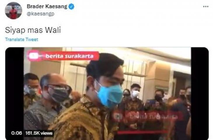 Kaesang jawab pesan Gibran Rakabuming Raka ke Persis Solo. (Twitter/@kaesangp)