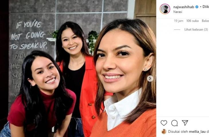 Najwa Shihab, Maudy Ayunda dan Marissa Anita. (Instagram/@najwashihab)