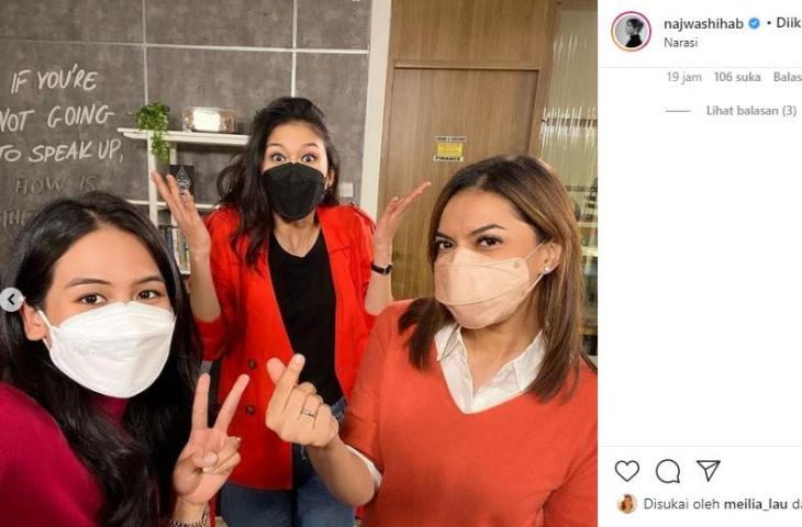 Najwa Shihab, Maudy Ayunda dan Marissa Anita. (Instagram/@najwashihab)