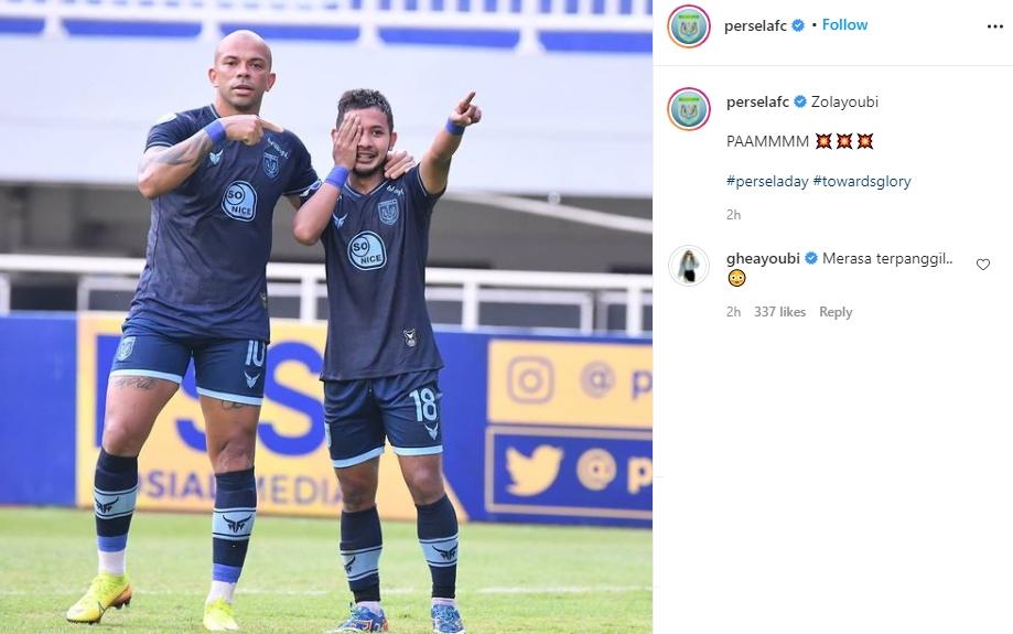 Gian Zola dijuluki 'Zolayoubi' oleh Persela. (Instagram/perselafc)