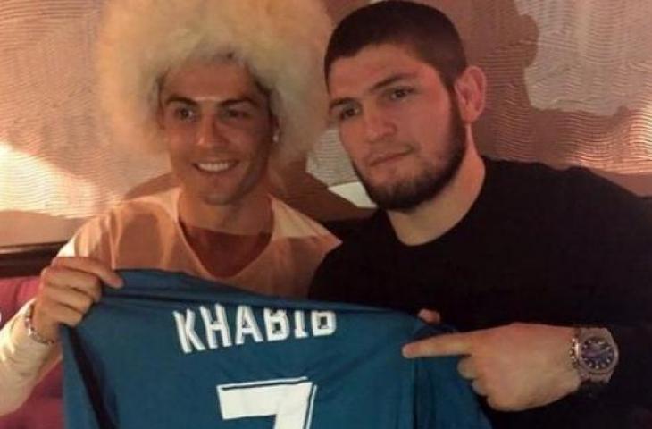 Khabib Nurmagomedov dan Cristiano Ronaldo. [Instagram@khabib_nurmagomedov]