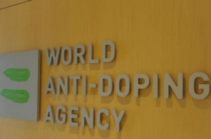 Gambar logo Badan Anti-Doping Dunia (WADA) diambil pada 20 September 2016 di kantor pusat organisasi di Montreal. Marc BRAIBANT / AFP