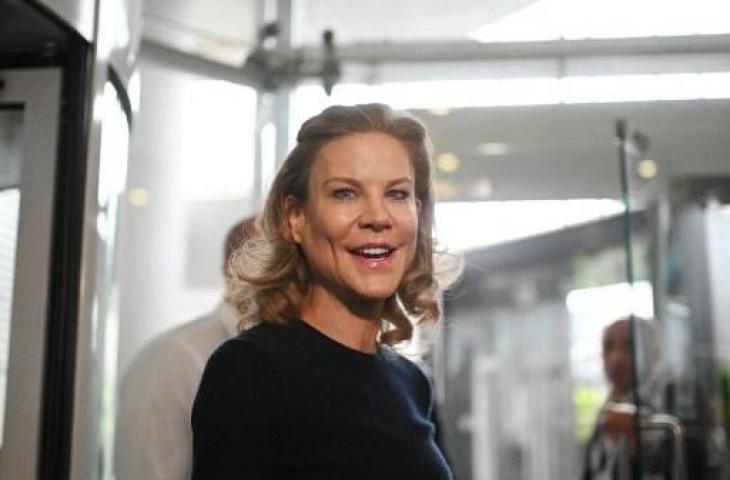 Salah satu pemilik klub Newcastle United, Amanda Staveley. (OLI SCARFF / AFP)