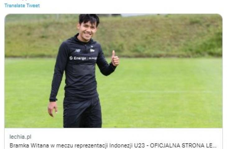 Lechia Gdansk komentari penampilan Witan Sulaeman di Timnas Indonesia U-23. (Twitter)