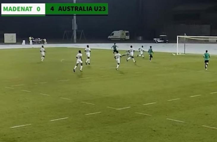 Australia menang 4-0 di laga uji coba. (YouTube/motion playz)