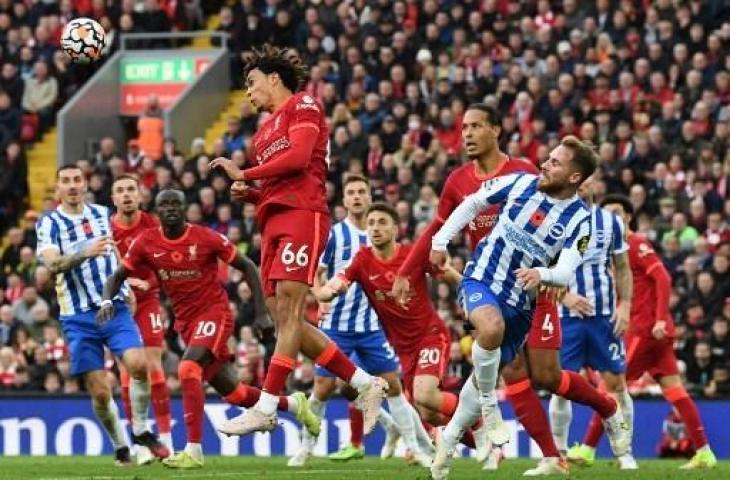 Liverpool ditahan imbang 2-2 oleh Brighton dalam lanjutan Liga Inggris. (PAUL ELLIS / AFP)