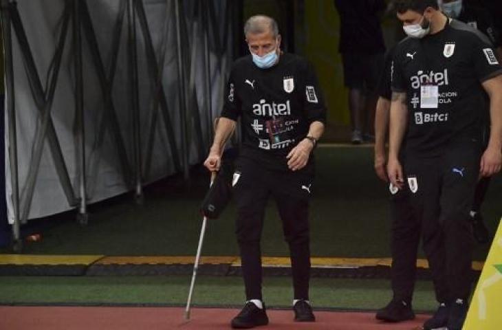 Pelatih Timnas Uruguay, Oscar Tabarez. (NELSON ALMEIDA / AFP)