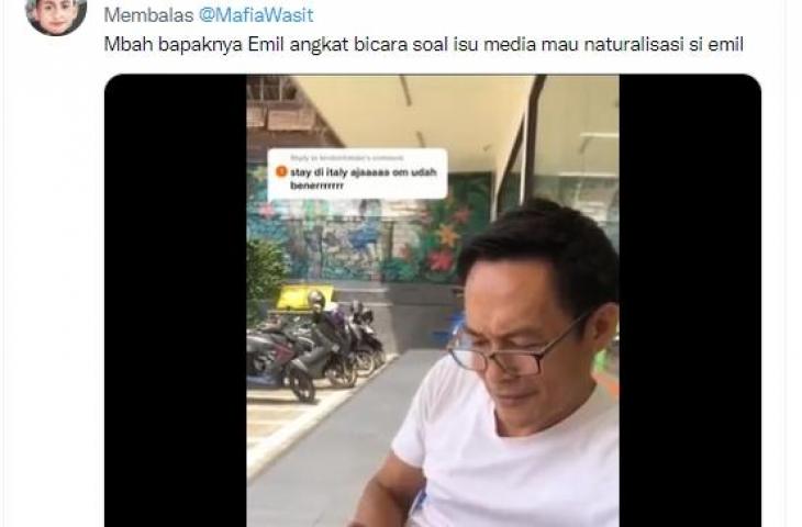 Ramai video yang menunjukkan ayah Emil Audero tolak anaknya bela Timnas Indonesia. (Twitter/@ZaibatsuK)