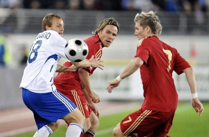 Daniel Sjaloud membela Finlandia kontra Jerman di Piala Dunia 2010. (AFP Oliver Morin)