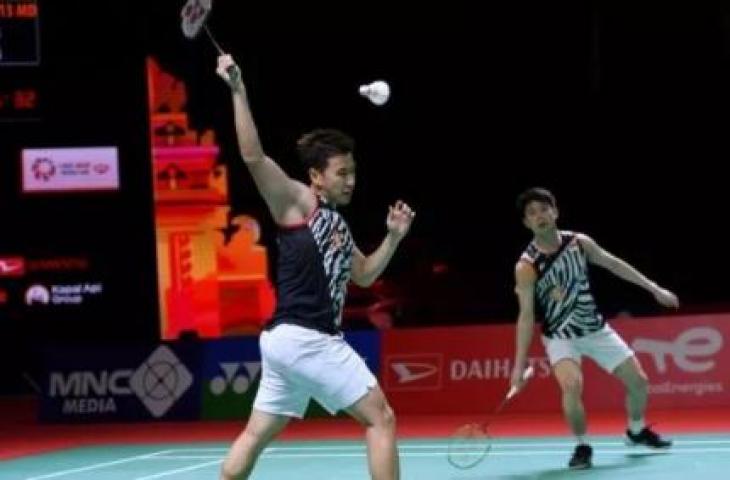 Pasangan ganda putra Indonesia, Kevin Sanjaya Sukamuljo/Marcus Fernaldi Gideon. [PBSI]