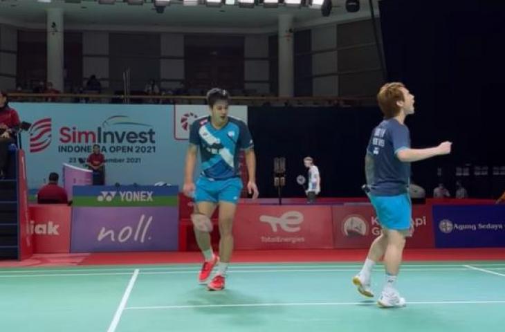 Ganda putra bulutangkis Chinese Taipei, Lu Ching Yao/Yang Po Han di Indonesia Open 2021. (Instagram/@luchingyao)