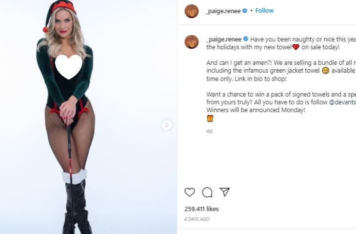 Pegolf Paige Spiranac pose jelang Natal. (Instagram/@_paige_renee)