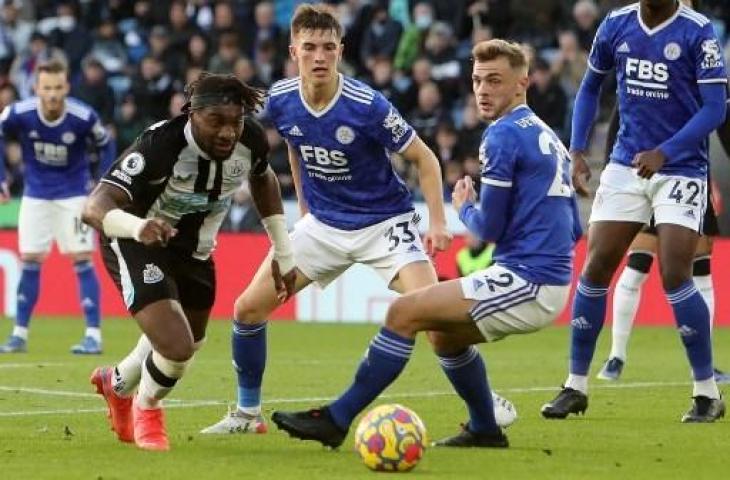 Leicester City kalahkan Newcastle United 4-0. (GEOFF CADDICK / AFP)