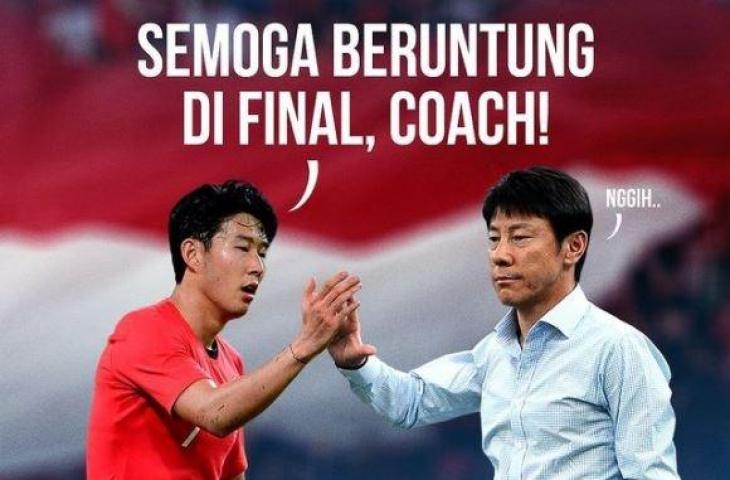 Son Heung-min dan Shin Tae-yong top untuk dukung Indonesia juara Piala AFF 2020. (Instagram/spursofficial)