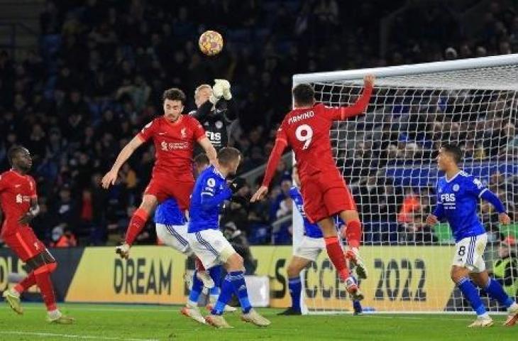 Liverpool takluk di kandang Leicester City dengan skor 0-1. (LINDSEY PARNABY / AFP)