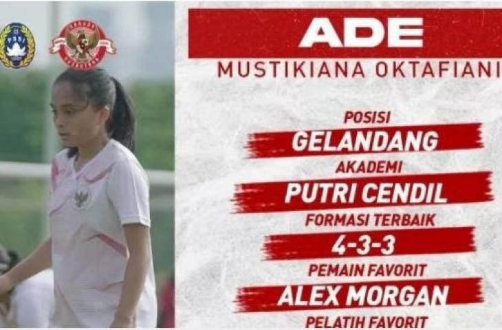 Ade Mustikiana Oktafiani, Kapten Timnas Putri Indonesia. (PSSI)